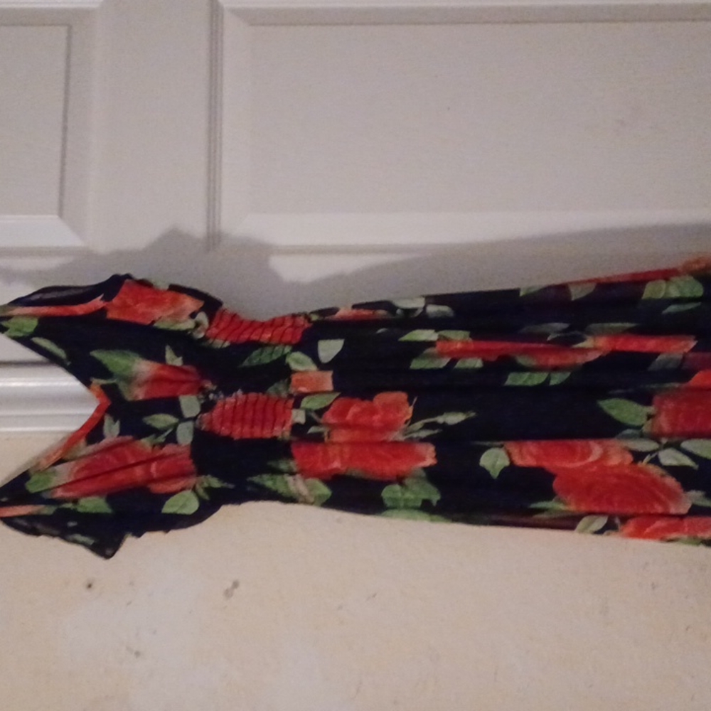 Long floral spaghetti dress